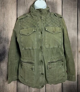 Chaqueta para mujer Levi's talla pequeña verde militar algodón botón frontal estilo utilitario - Imagen 1 de 6