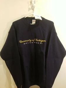 vintage michigan wolverines sweatshirt 1997 Salesman sample size large new rare - Picture 1 of 8