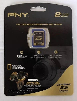 PNY Optima 2GB SD Secure Digital Flash Memory Card (P-SD2GB-EF) - Image 1 of 2