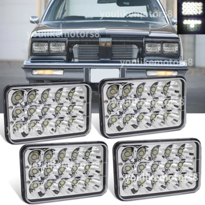 Faros LED cuadrados de 4x6 pulgadas haz alto/bajo aptos para Oldsmobile Cutlass 1980-1988 Foto 1 de 4