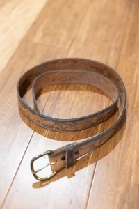 Chambers Genuine Leather Belt-Phoenix Size 40 USA Brown Patriotic Western - Picture 1 of 8