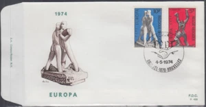 BÉLGICA Sc# 868-9 FDC de 2 para EUROPA EMISIÓN 1974 - Imagen 1 de 1