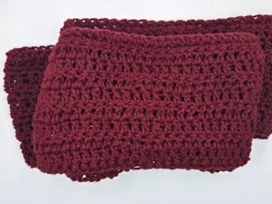 Scarf Neck Crochet Women's Men's Burgundy Handmade 6" X 96" NEW - Picture 1 of 5
