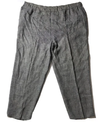 Pantalones de lino de pierna ancha vintage de Jeanne Engelhart de lino usados (2G) Foto 1 de 4