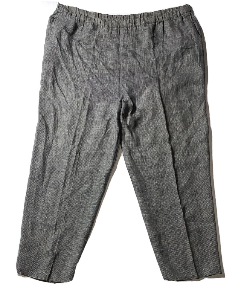 Pantalones de lino de pierna ancha vintage de Jeanne Engelhart de lino usados (2G) Foto 1 de 4