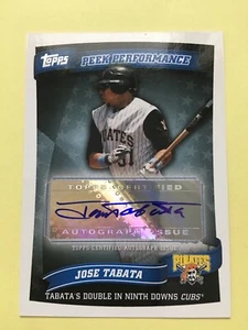 2010 Topps Update Jose Tabata Auto PPA-JT Pirates Peek Performance - Picture 1 of 2