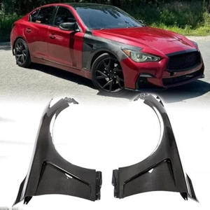 For Infiniti Q50 Q50S 2014-2023 Real Carbon Exterior Side Fender Vent Cover Trim - Picture 1 of 15
