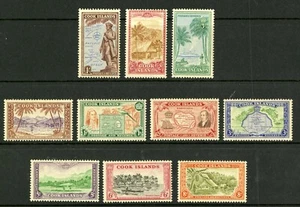 Cook Islands 1949 Scott # 131-140 Mint Lightly Hinged Set - Picture 1 of 1