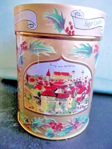 2004 LAMBERTZ COOKIE TIN W MUSIC BOX GOLD WITH HOLLY (C10) - Picture 1 of 7