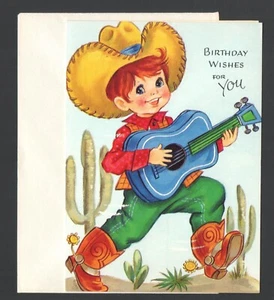 UnUsed Vntg CORONATION COLLECTION Birthday Card COWBOY Find the way to LionCage - Picture 1 of 7