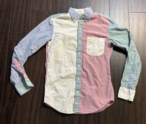 J Crew Shirt Mens XL Slim Broken In Oxford Colorblock Organic Cotton Preppy - Picture 1 of 7