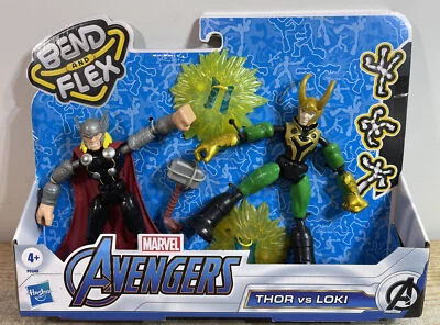 Avengers Marvel THOR vs LOKI Bend and Flex  Action Figure Toys, 6-Inch Flexible - Image 1 of 2