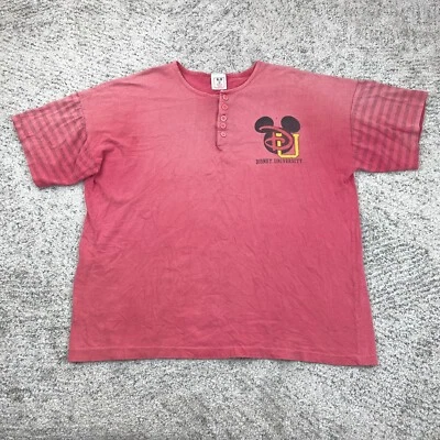Camiseta De Colección Disney Wear Adulto Mediana Grande Universidad Hecha en EE. UU. Camiseta Henley Foto 1 de 4