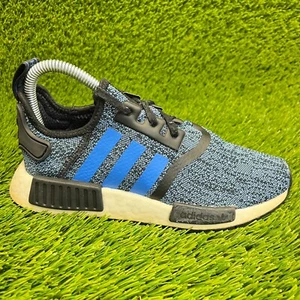 Adidas NMD R1 Boys Size 4Y Blue Black Athletic Running Walking Shoes Sneakers - Picture 1 of 10