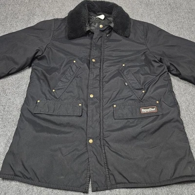 复古 RefrigiWear 铁质 Tuff 西伯利亚派克大衣 XXL 黑色 美国制造 80 年代 90 年代 — 第 1/4 张图片