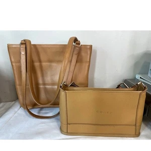 Vintage COACH Tribeca Tan Leather Bucket Bag Small Pocket Purse Designer - Picture 1 of 16