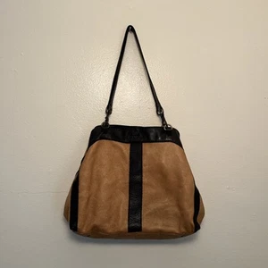 American Leather Co Brookfield Triple Envy Shoulder Bag, Latte Brown/Black - Picture 1 of 15
