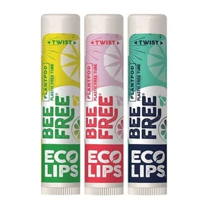 Eco Lips Bee Free Variety Pack Vegan Lip Balm | Candelilla Wax, Cocoa Butter & C - Picture 1 of 10