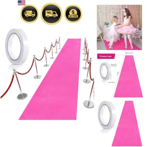 Tappeto runner tappeto rosso per festa matrimonio pista da ballo corridoio esterno 2,6x30 piedi - Foto 1 di 10