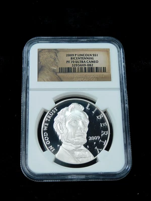 2009-P $1 Proof Lincoln Bicentennial Commemorative Silver Dollar - NGC PF70 UCAM - Image 1 of 4
