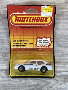 1983 Matchbox No. 23 Audi Quatro Misspelled Audi Sport White 1:64 Carded New - Picture 1 of 8