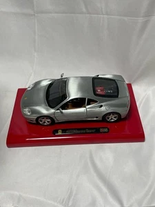1/18 Ferrari 360 Modena Silver Bburago With Display Stand Italian Minicar - Imagen 1 de 9