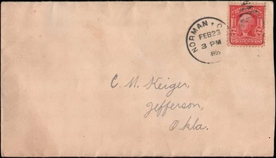 Norman Oklahoma Territory to Jefferson OT, 1905 - Изображение 1 из 2