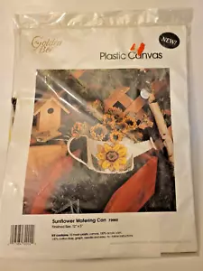 VTG 1992-CANDAMAR-PLASTIC CANVAS KIT-SUNFLOWER WATERING CAN 72002-12" X 5" - Picture 1 of 4