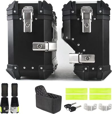 Motorrad Alu Koffer Auspuffrohr Kofferträger ALU 36L+38L Sattelbox 100% Brandneu - Bild 1 von 4