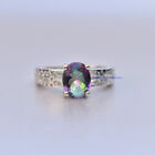 Mystic Quartz Gemstone 925 Sterling Silver Ring for women's #4443