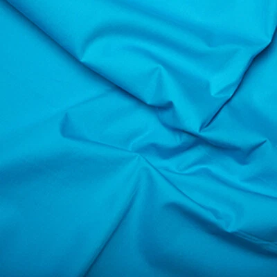 100% Cotton Poplin Fabric Plain - PEACOCK BLUE - Craft Fabric Material Metre - Image 1 of 3