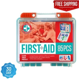 85 Piece First Aid Kit Medical Emergency Box Survival Travel Home Car Camping - Picture 1 of 6