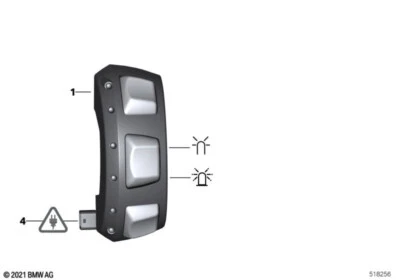 BMW R1200 RT, R1250 RT additional RIGHT switch authorities package 61318405170 - Imagem 1 de 4