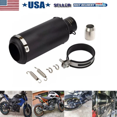 Slip-on 51mm 2" Universal Motorcycle Exhaust Muffler Pipe Tail Tips USA - Image 1 of 4