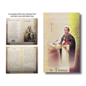 Saint Thomas Aquinas Biography Card 80 x 135mm Folded, Gold Foiled (F5552) - Picture 1 of 1
