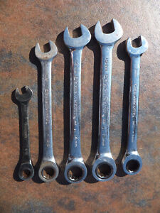 4 GearWrench SAE & Metric 13, 14, 15 Ratcheting Combination Wrench & Husky 5/16"