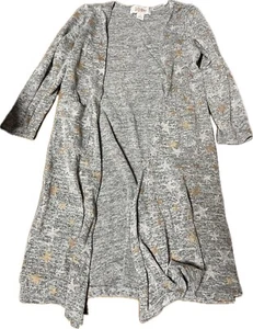 Lularoe 4 Toddler Gray Sweater With Gold And Silver Stars - Picture 1 of 5