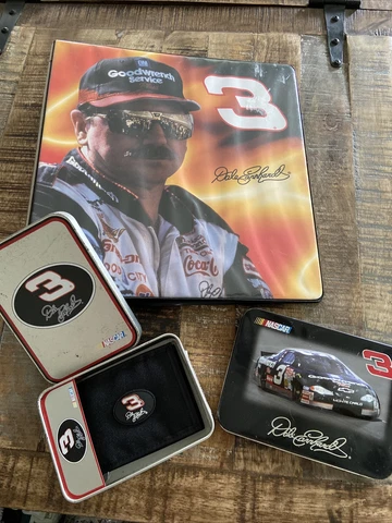 Dale Earnhardt Sr - 3 Ring Binder Notebook,Tin, Small Wallet In Tin Cover
