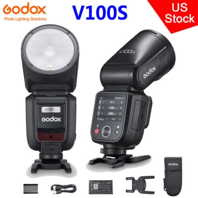 US Godox V100-S V100S 2.4G TTL HSS Round Head Flash Speedlite for Sony Camera - Image 1 of 4