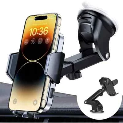 Car Phone Holder Dashboard Windshield Phone Mount Universal for iPhone Samsung - Image 1 of 4