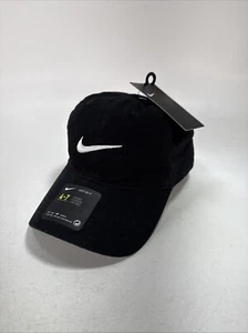 Nike Swoosh Black White Logo 8A2319-023 Youth Adjustable Baseball Cap Hat NEW - Picture 1 of 8