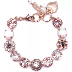 Mariana Ice Queen Gold Bracelet Grey Peach White Mix Flower Mosaic 1154 NWT - Picture 1 of 3