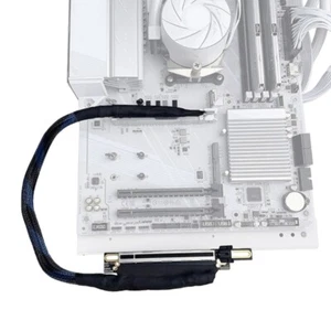 Flexible 270 Degree PCIe 5.0 X16 Extension Cable Left Entry Stability Cord - Afbeelding 1 van 12