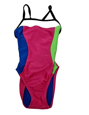 SPEEDO Womens One Piece Swimming Costume Pink Yarrow Logo UK 32"  13 - Image 1 of 2