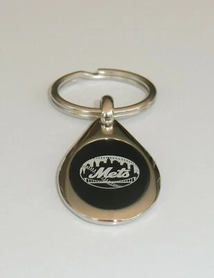 New York Mets Etched Team Logo Metal Key Chain MLB Baseball - Image 1 of 4