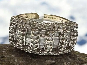 9ct yellow gold diamond ring size L - Picture 1 of 12