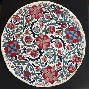Au Petite Point 29” Large Round Tapestry Needlepoint Finished Work Table Topper - Picture 1 of 5