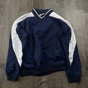 Teamwork Athletic Boys Pullover Navy Blue White Windbreaker V-Neck Size S / M - Picture 1 of 4