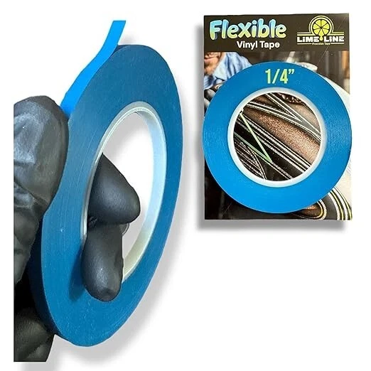 Cinta adhesiva de línea fina de vinilo flexible LiME LiNE 1/4" para pintura personalizada automotriz Foto 1 de 4