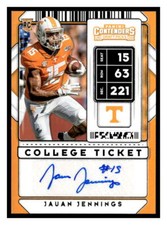 Jauan Jennings 2020 Panini Contenders Draft Picks AUTOGRAPH